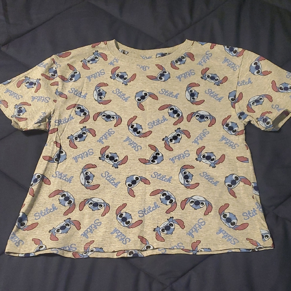 Disney Juniors Stitch Patterned T-Shirt - Cream